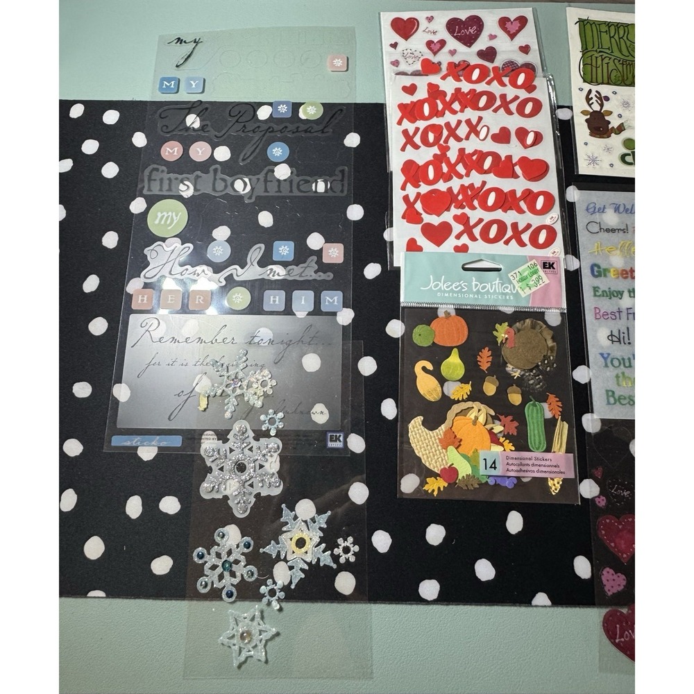 Scrapbooking Journaling Craft Letters Numbers Stickers Quotes Lot Over 50 Sheets - Picture 9 of 14